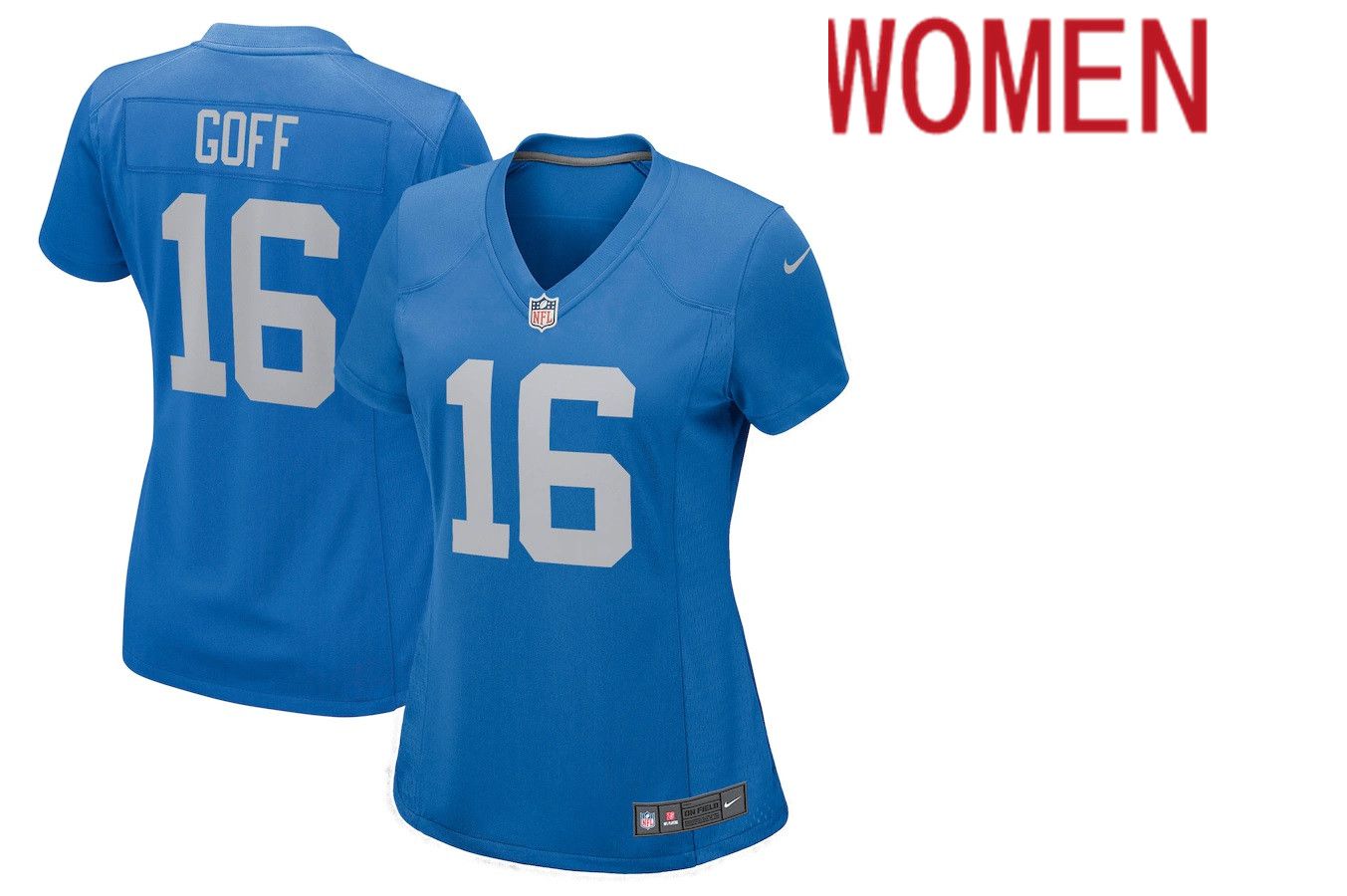 Women Detroit Lions #16 Jared Goff Nike Blue Game Player NFL Jersey->women nfl jersey->Women Jersey